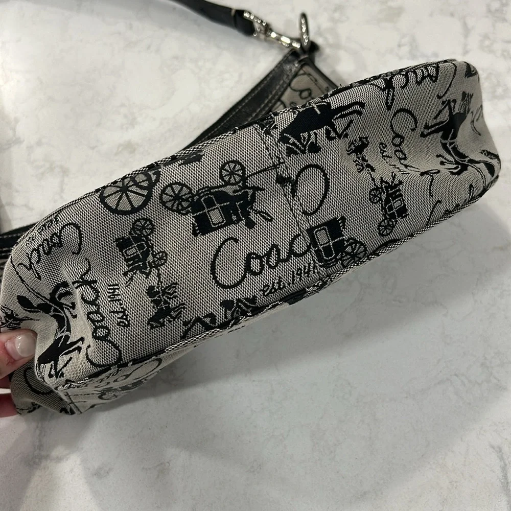 COACH F14036 Chelsea Canvas & Leather Horse & Carriage Shoulder Bag - Picture 12 of 14